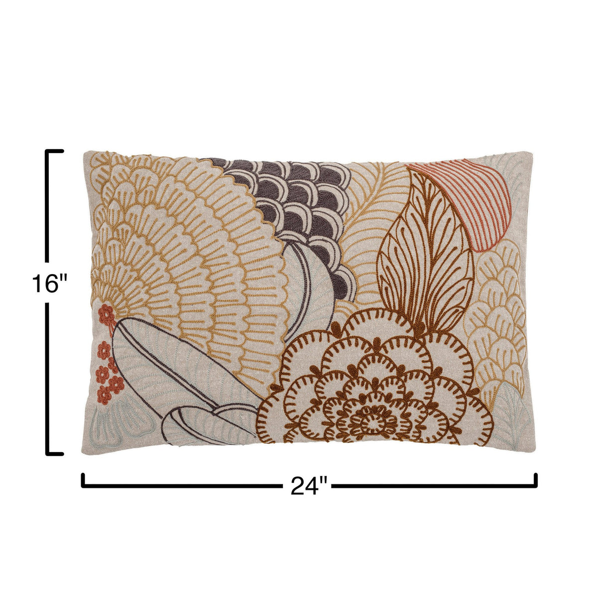 24"L x 16"H Cotton Lumbar Pillow — alternate view 3