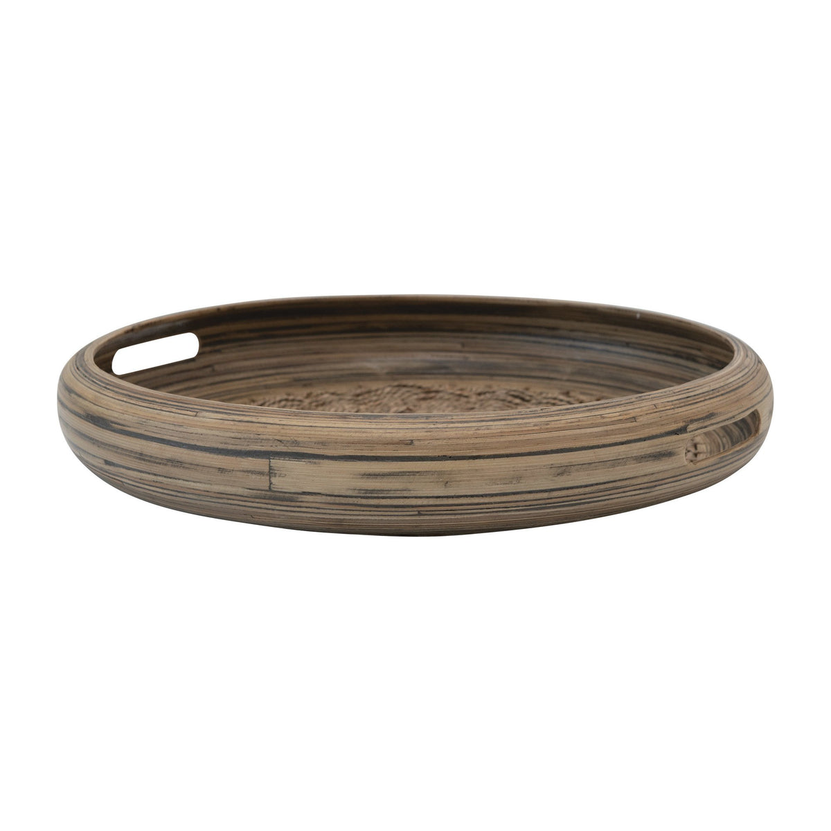 Handmade Bamboo and Seagrass Tray with Handles — alternate view 4