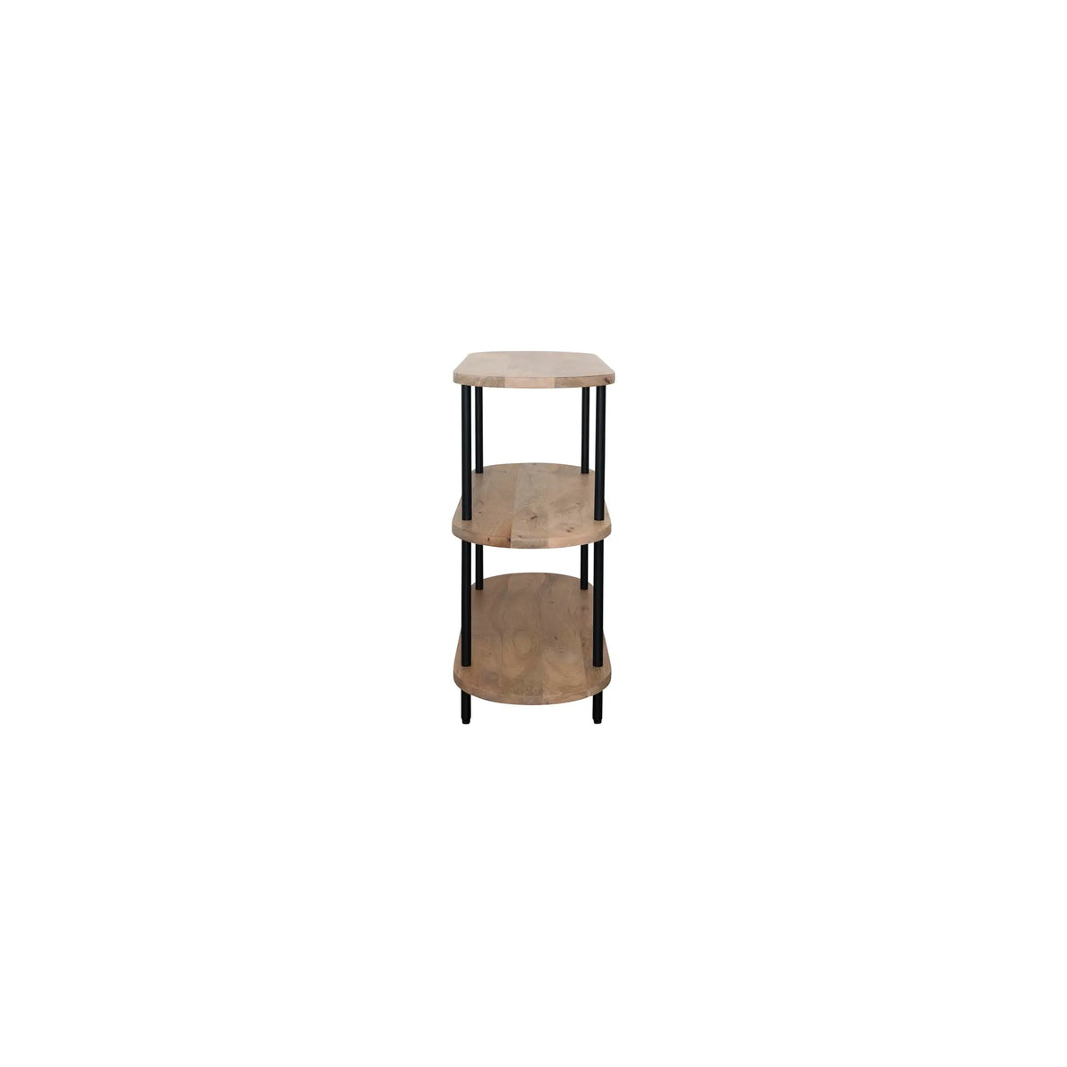 Oval Mango Wood and Metal 3-Tier Shelf — alternate view 3