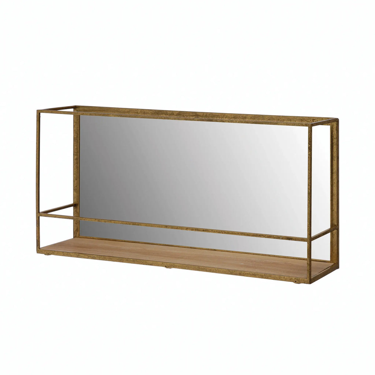 Metal and MDF Wall Shelf with Mirror — alternate view 2