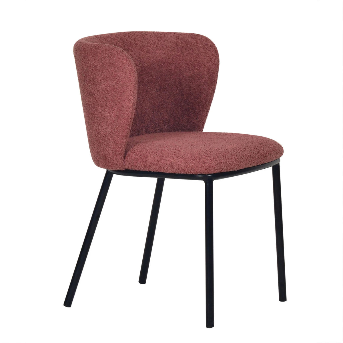Fabric Upholstered Chair w/ Black Metal Legs, Mulberry Color — alternate view 4