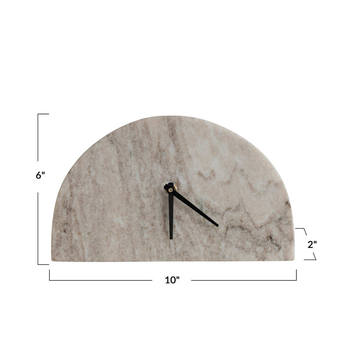 Half Circle Marble Mantel Clock — alternate view 3