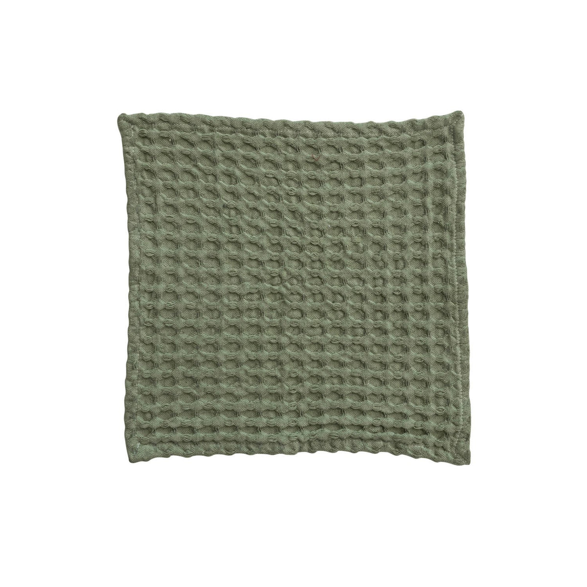 Stonewashed Cotton Waffle Weave Dish Cloths, Green, Set of 3 — alternate view 4