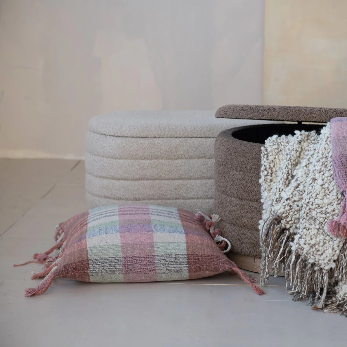 Square Woven Recycled Cotton Blend Pillow — alternate view 6