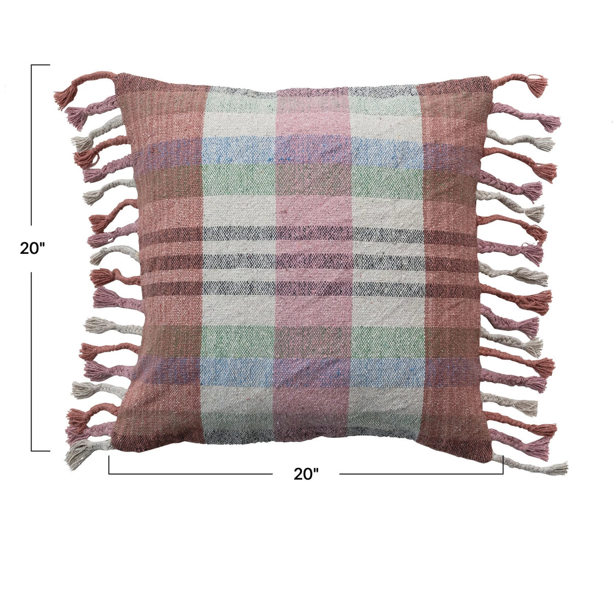 Square Woven Recycled Cotton Blend Pillow — alternate view 2