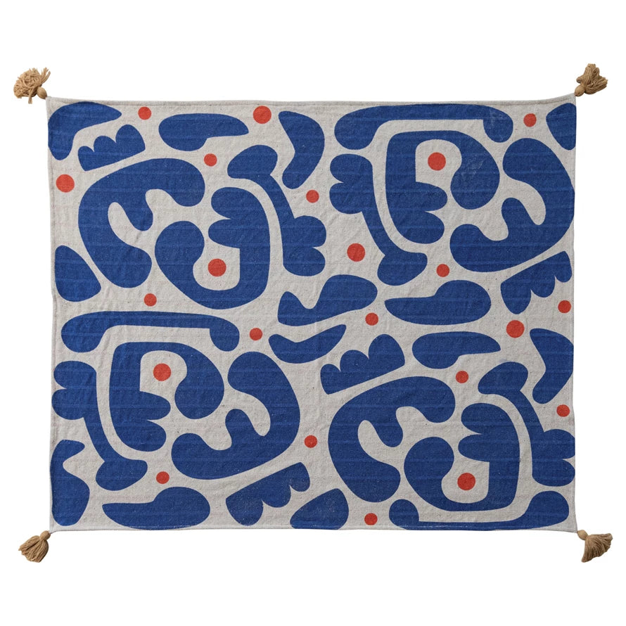 Two-Sided Woven Recycled Cotton Blend Throw — alternate view 3