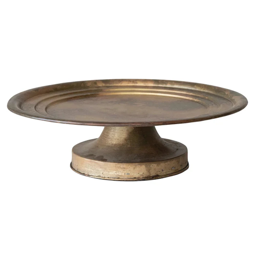 Antique Brass Finish Metal Pedestal
