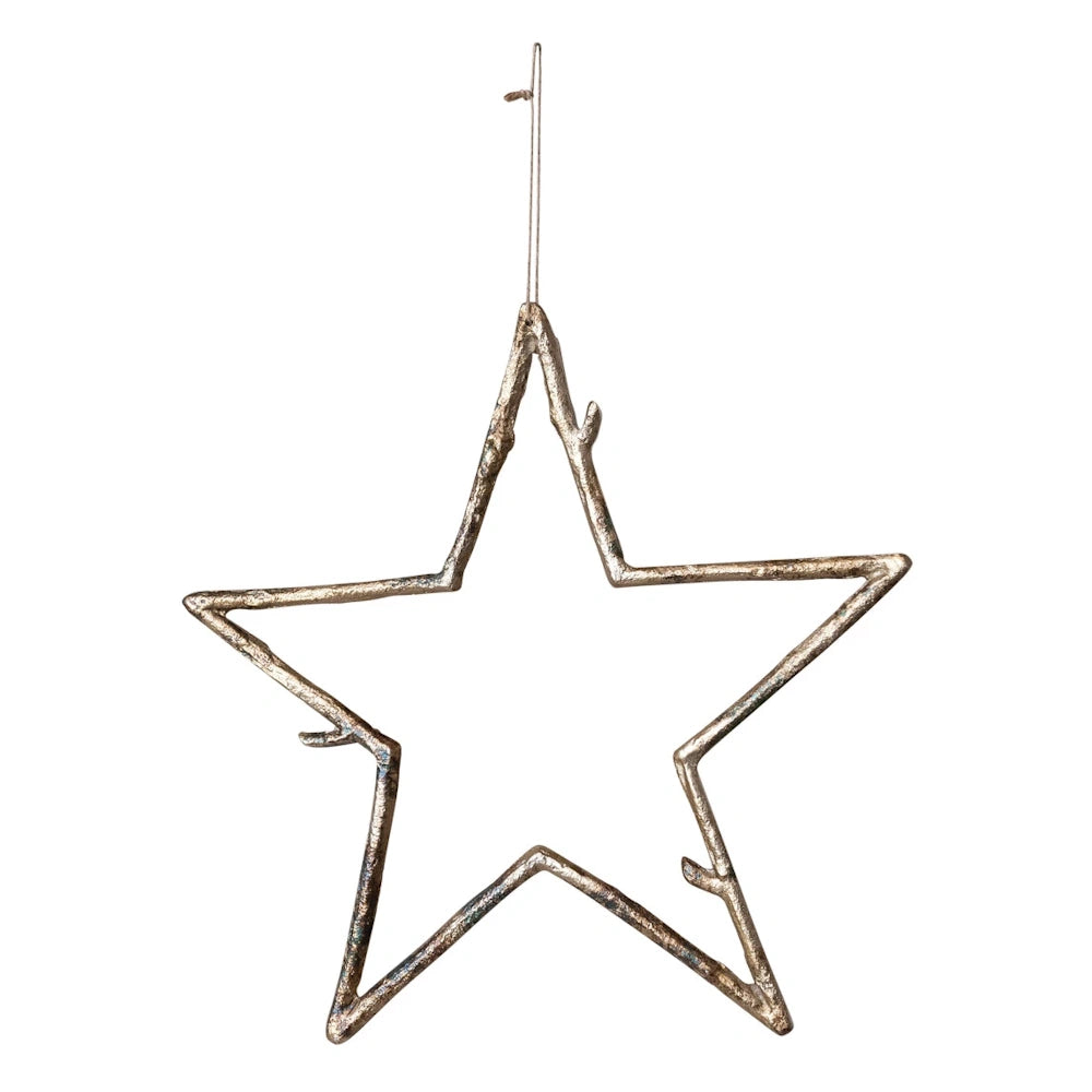 Antique Gold Finish Metal Twig Star Ornament — alternate view 2