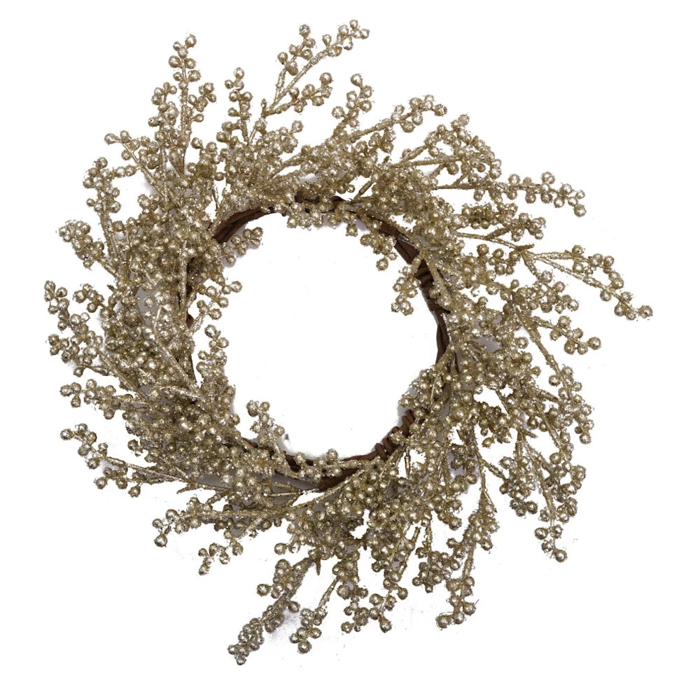 Antique Silver Plastic Berry Wreath — alternate view 2