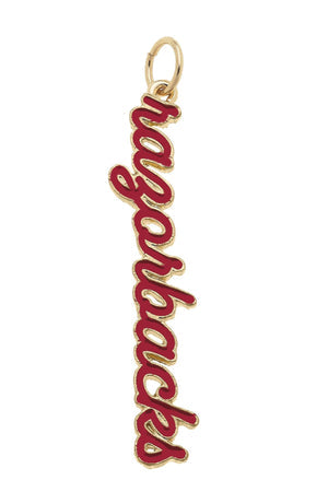 Sports Charms Razorbacks Enamel Script
