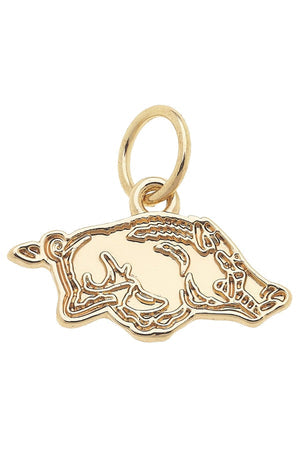Sports Charms Razorbacks Shiny Gold Logo