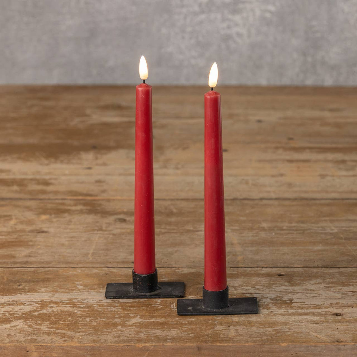 Red 3D Flame Drop Taper Candle — alternate view 2