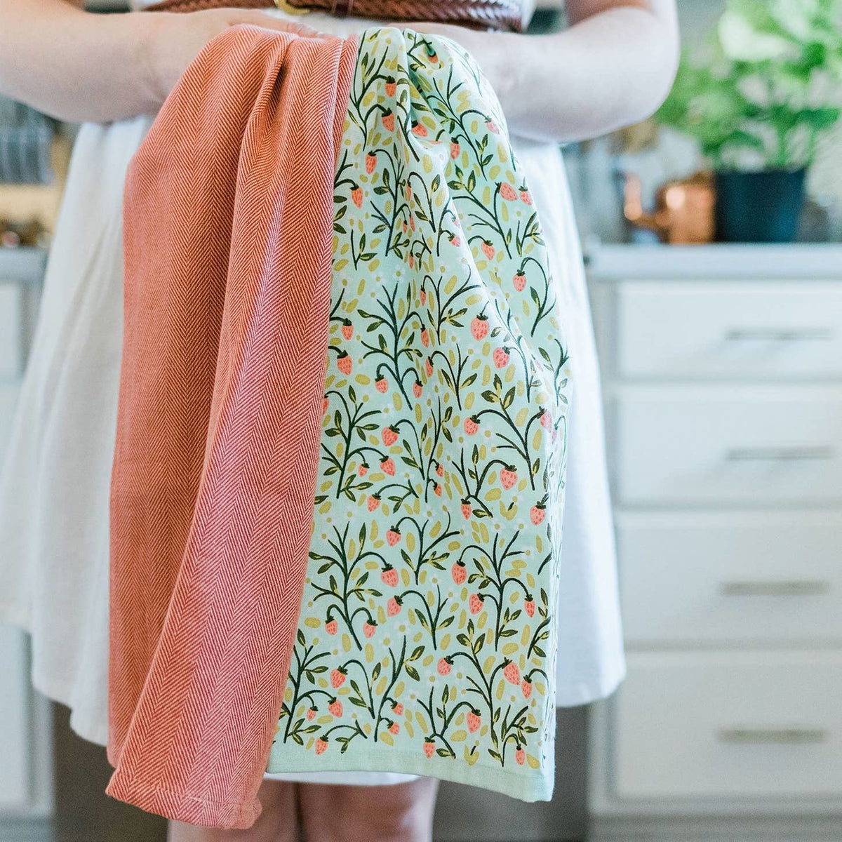 Strawberry Meadow Floral Kitchen Towel — alternate view 2