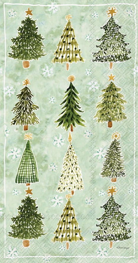 Christmas Tree Pattern Paper Guest Towels