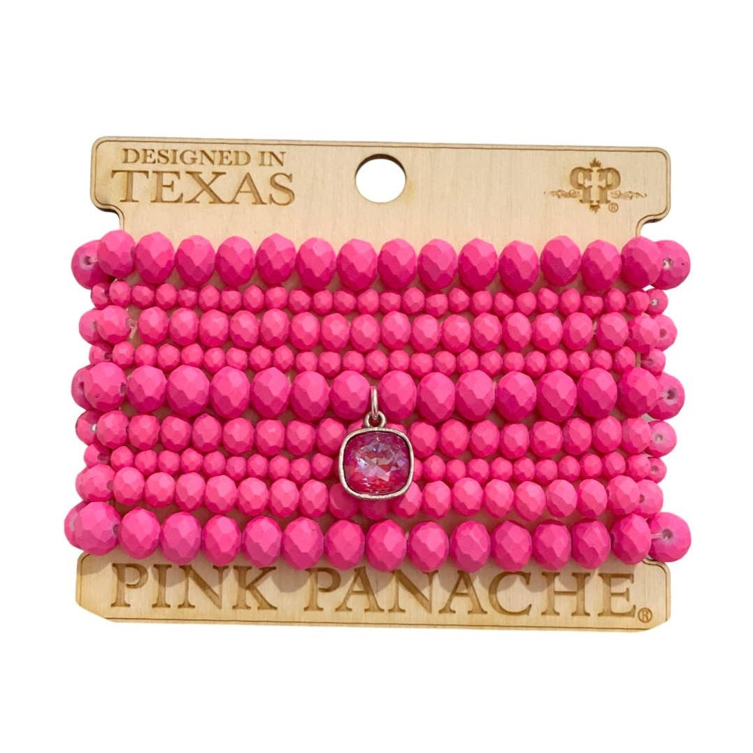 Pink Faceted Bead Bracelet
