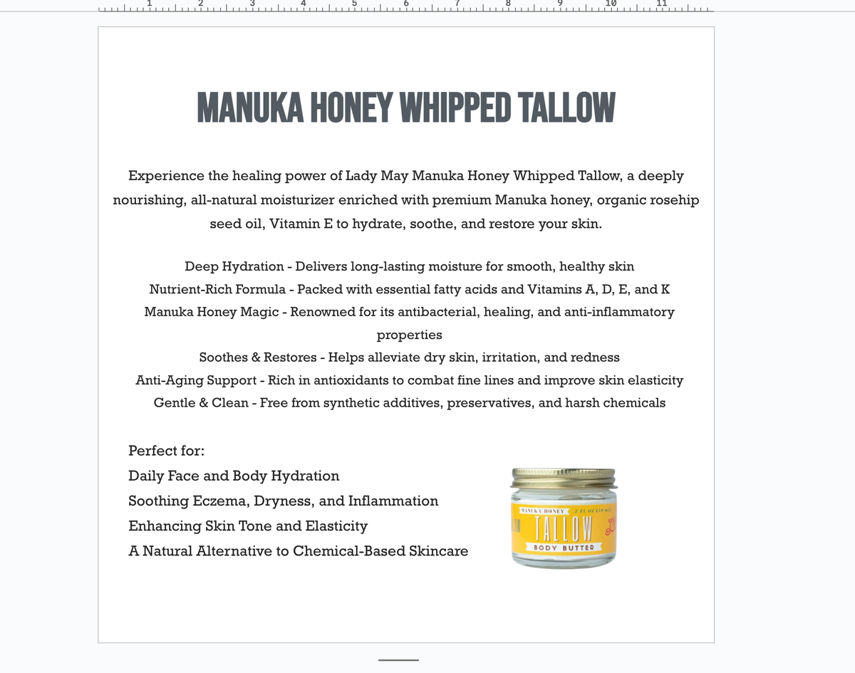 Manuka Honey & Rosehip Tallow Body Butter — alternate view 3