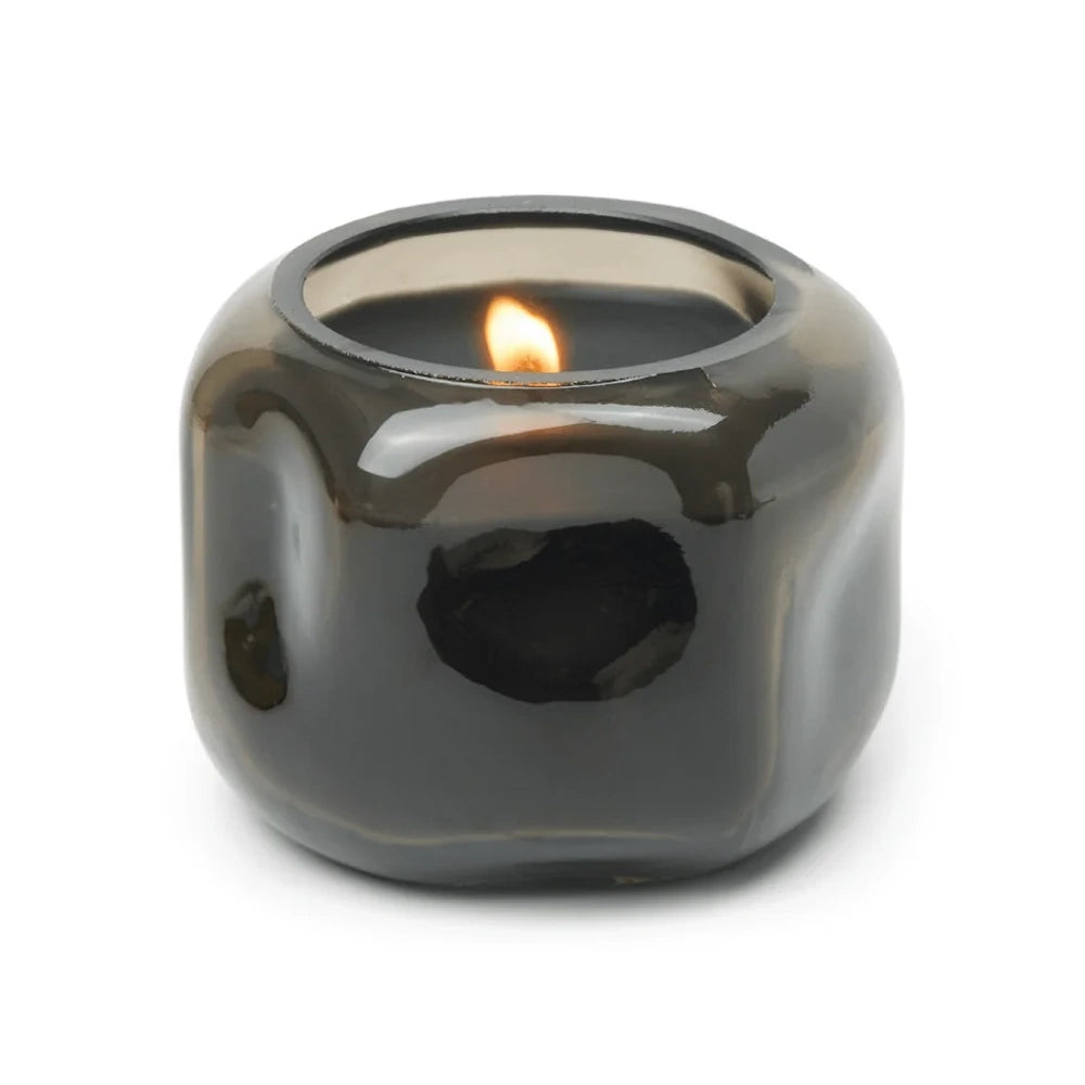 Basalt Black Tinted Glass Candle - Palo Santo Suede — alternate view 2