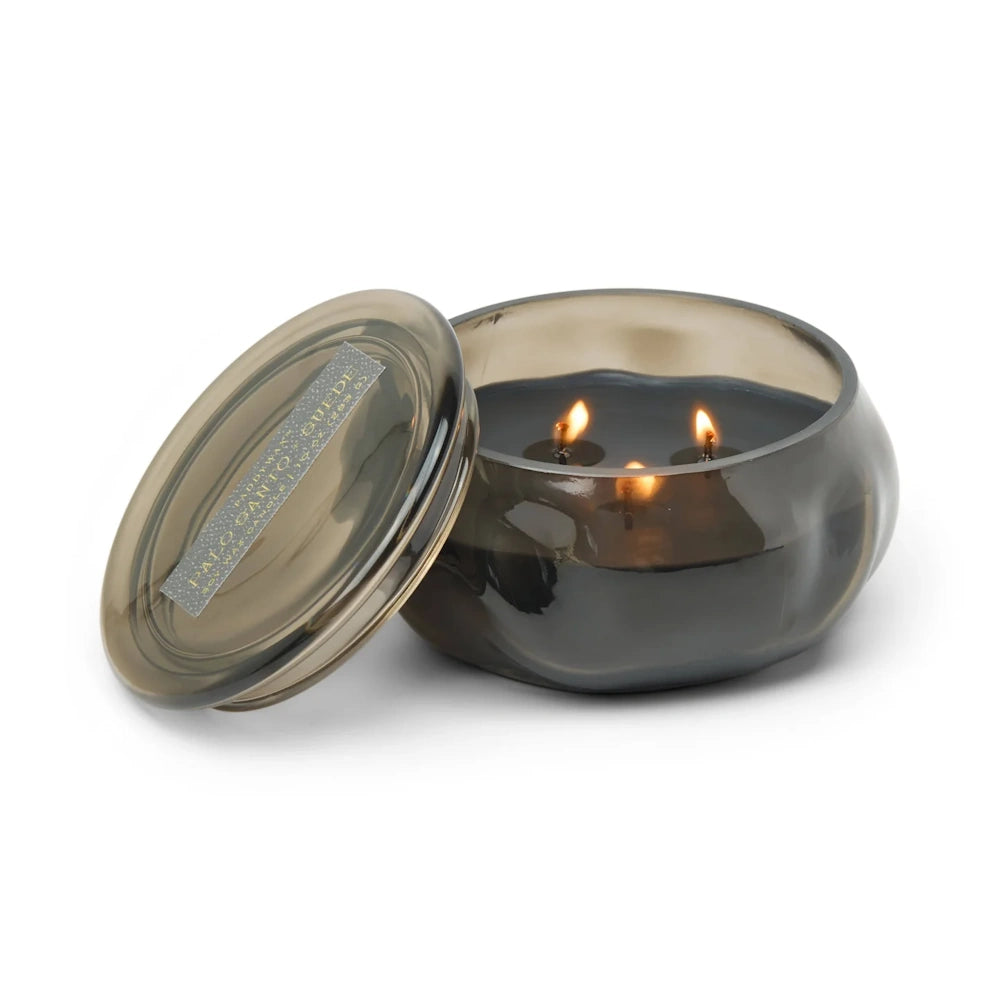 Basalt Black Tinted Glass Candle - Palo Santo Suede — alternate view 4