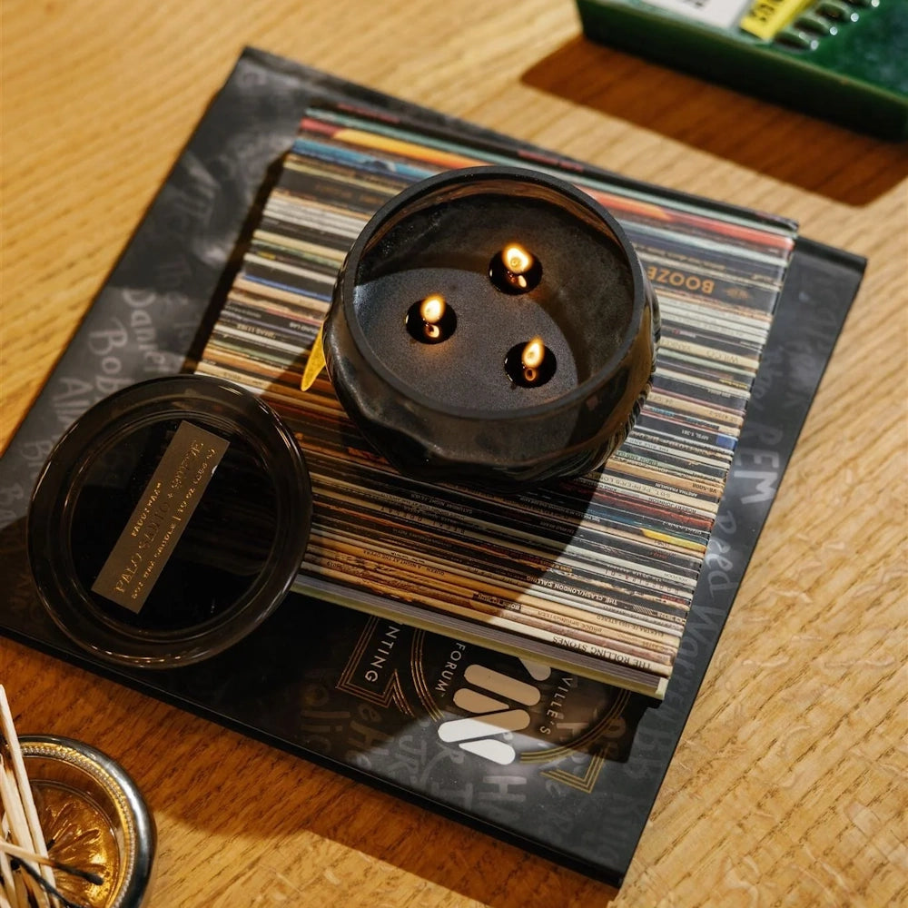 Basalt Black Tinted Glass Candle - Palo Santo Suede — alternate view 5