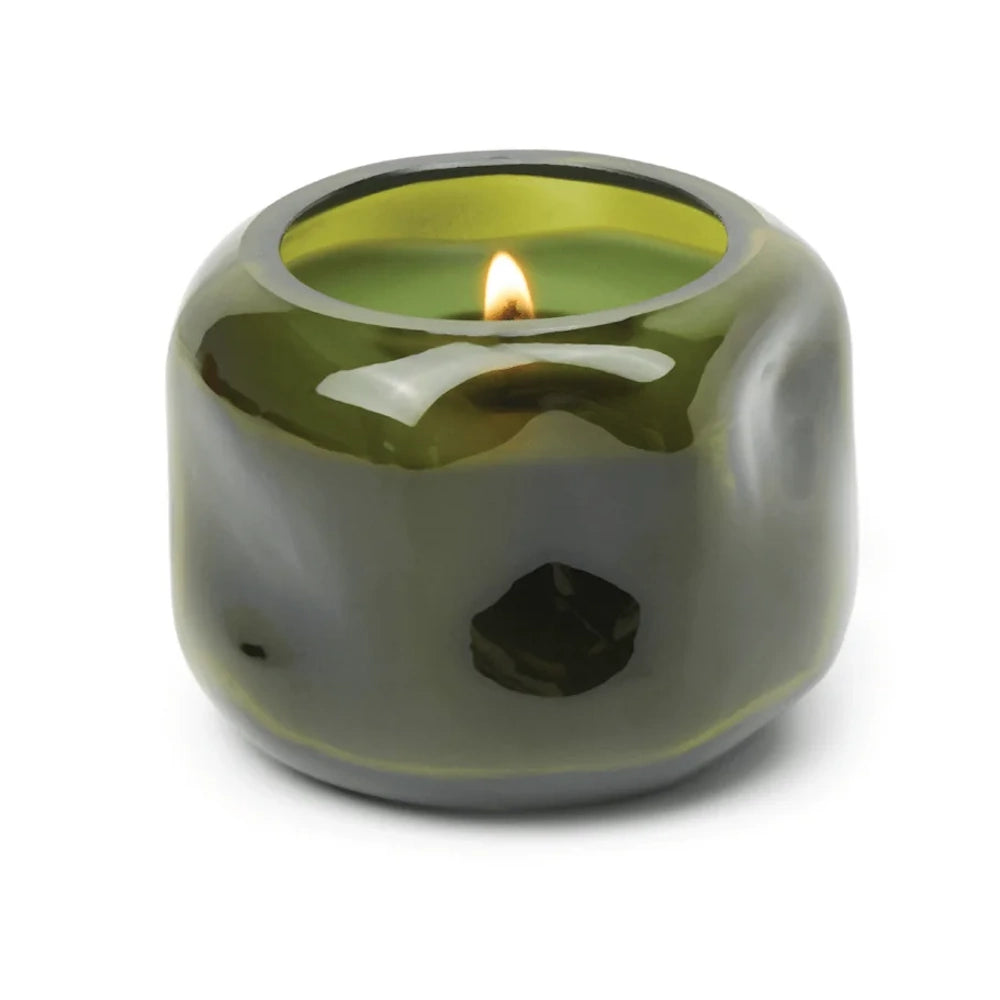 Basalt Green Tinted Glass Candle - Wild Fig & Cedar — alternate view 3