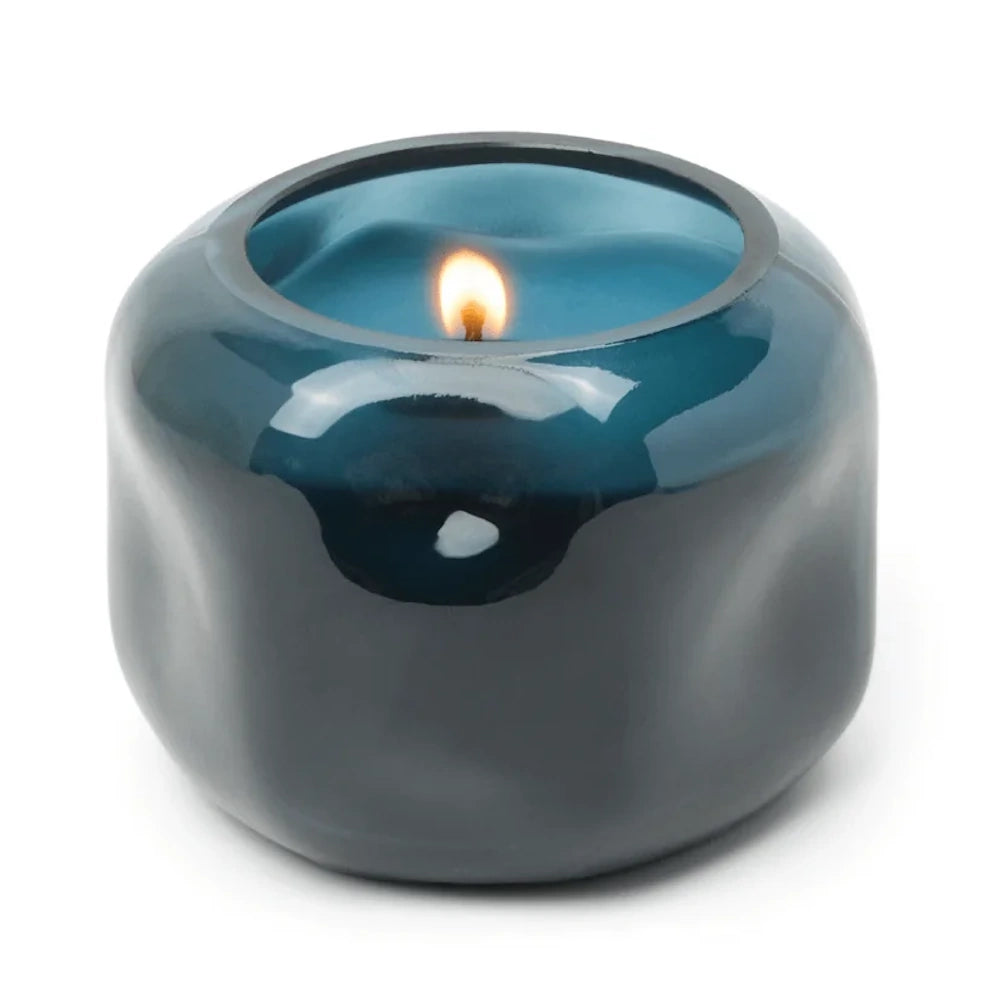 Basalt Navy Tinted Glass Candle - Rosewater Santal — alternate view 2