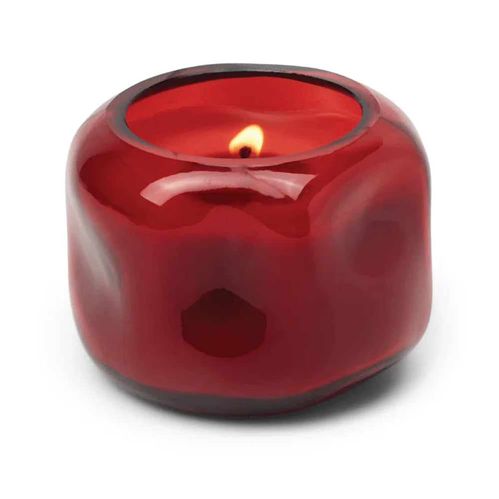 Basalt Red Tinted Glass Candle - Yuzu Woods — alternate view 2