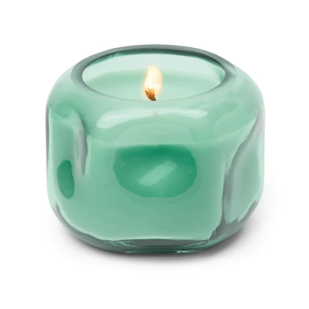 Basalt Turquoise Tinted Glass Candle - Fresh Air & Sea Salt — alternate view 2