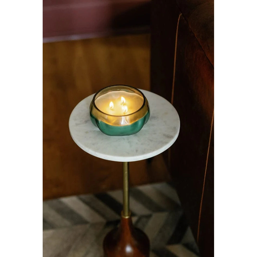 Basalt Turquoise Tinted Glass Candle - Fresh Air & Sea Salt — alternate view 5
