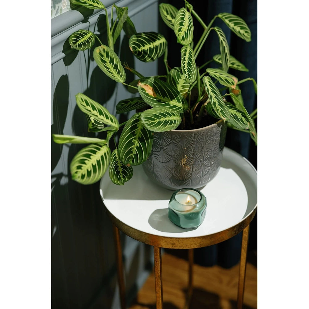 Basalt Turquoise Tinted Glass Candle - Fresh Air & Sea Salt — alternate view 3