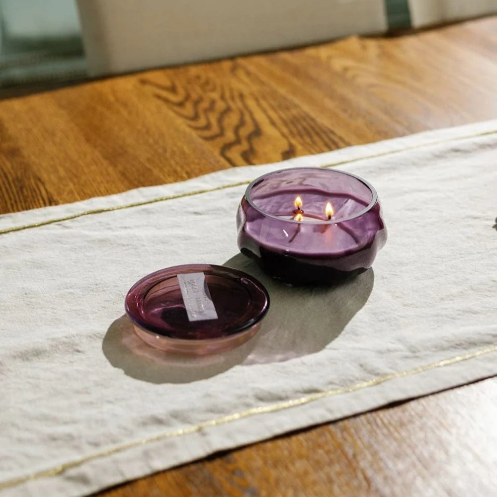 Basalt Violet Tinted Glass Candle - Violet & Vanilla — alternate view 5