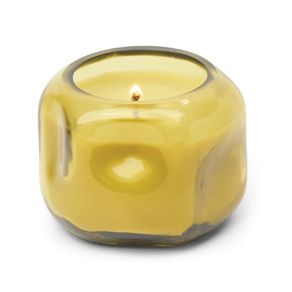 Basalt Yellow Tinted Glass Candle - Tobacco Patchouli — alternate view 2