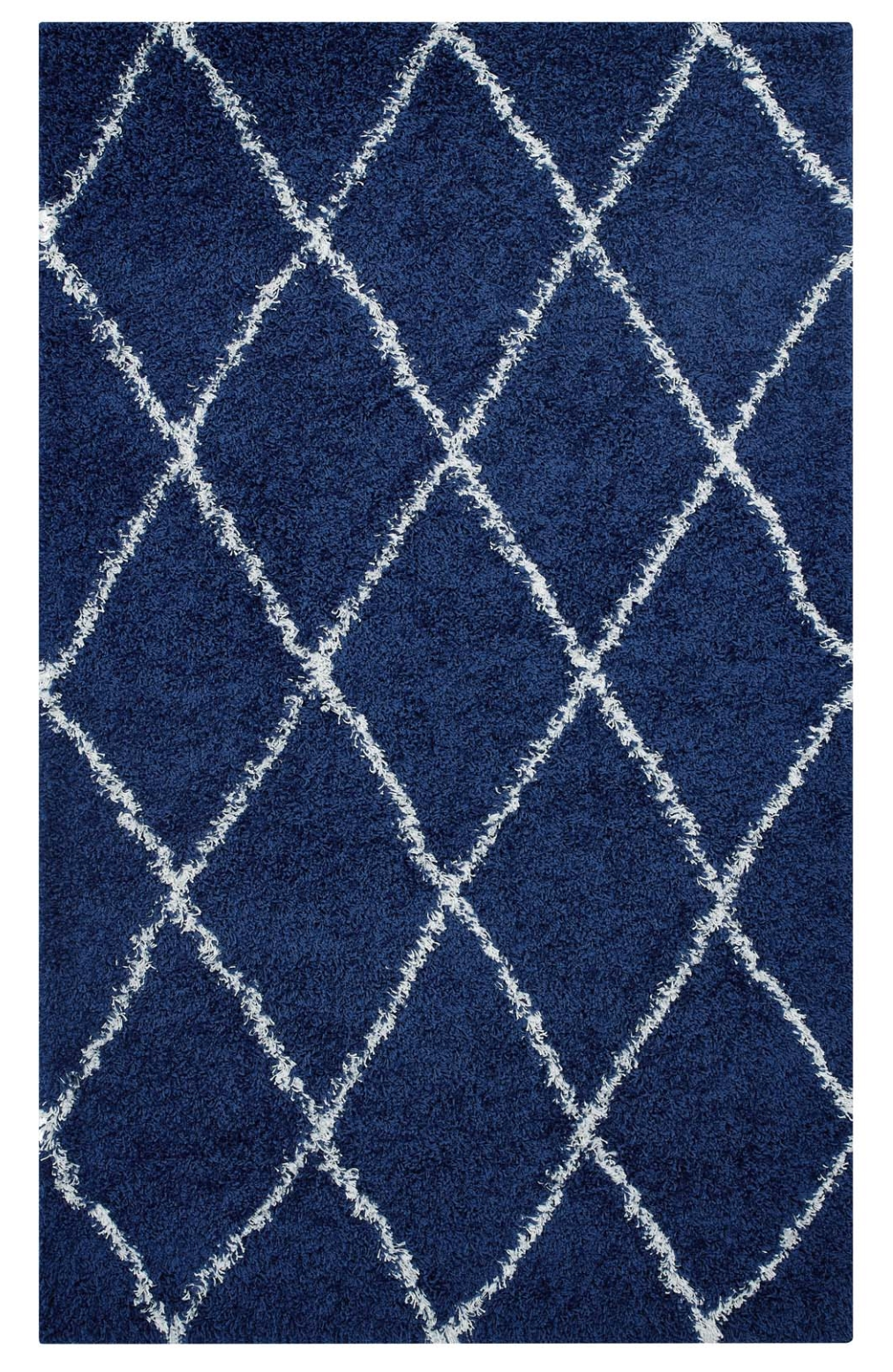 Toryn Diamond Lattice Shag Rug 5'x8'