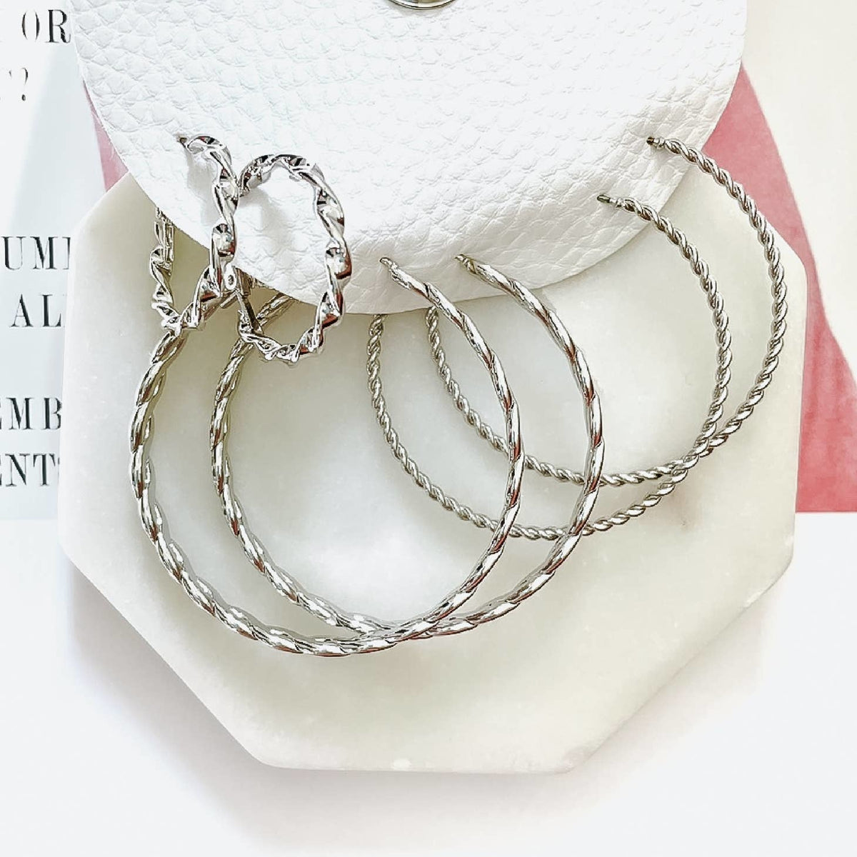 Twisted Tessa Hoop Trio Silver — alternate view 3