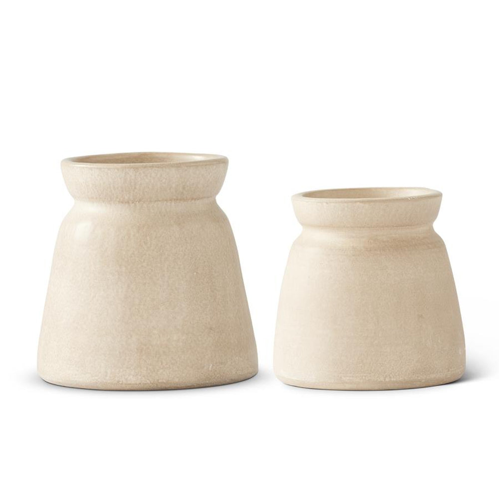 Large Beige Terracotta Pot — alternate view 2