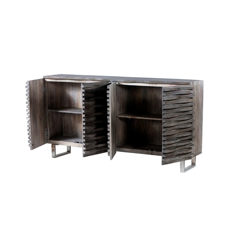 Bengal Manor Mango Wood Wave Grey Sideboard — alternate view 5