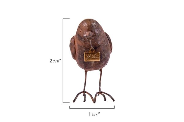 3-1/2"H Resin Bird w/ "Wish" Tag — alternate view 2