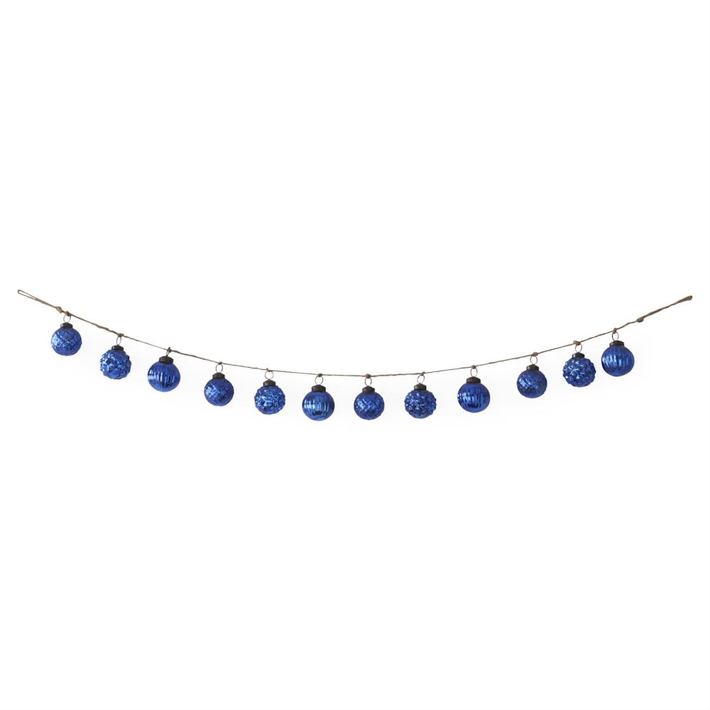 Blue Mercury Glass Round Ornament
