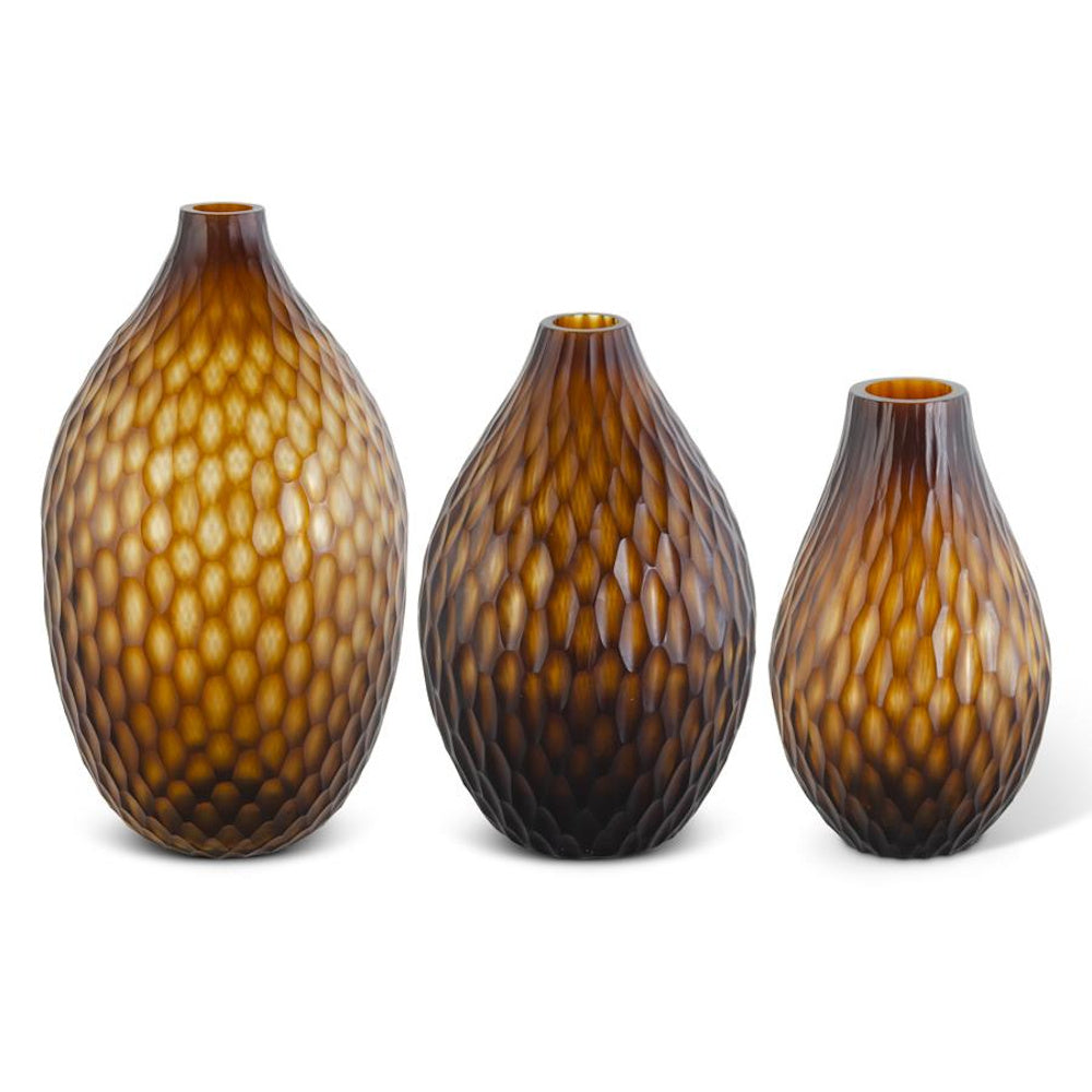 Large Brown Chisel Cut Vase — alternate view 2