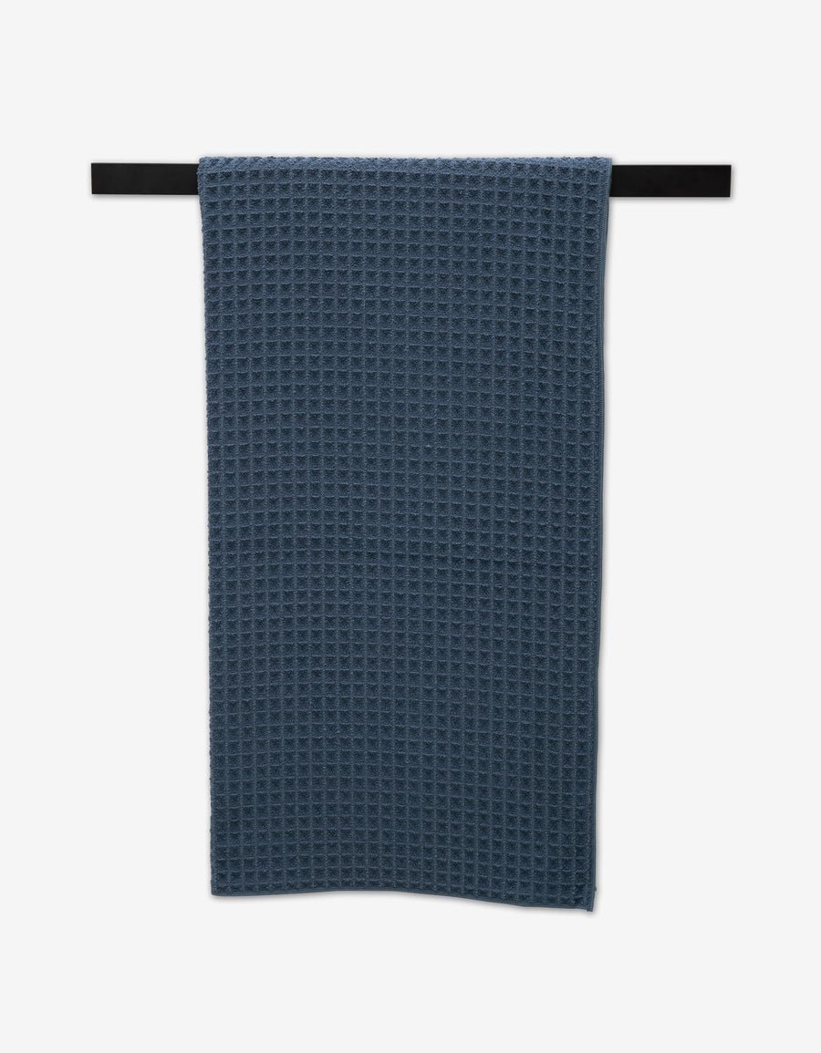 Waffle Bath Towel-Midnight Blue — alternate view 3