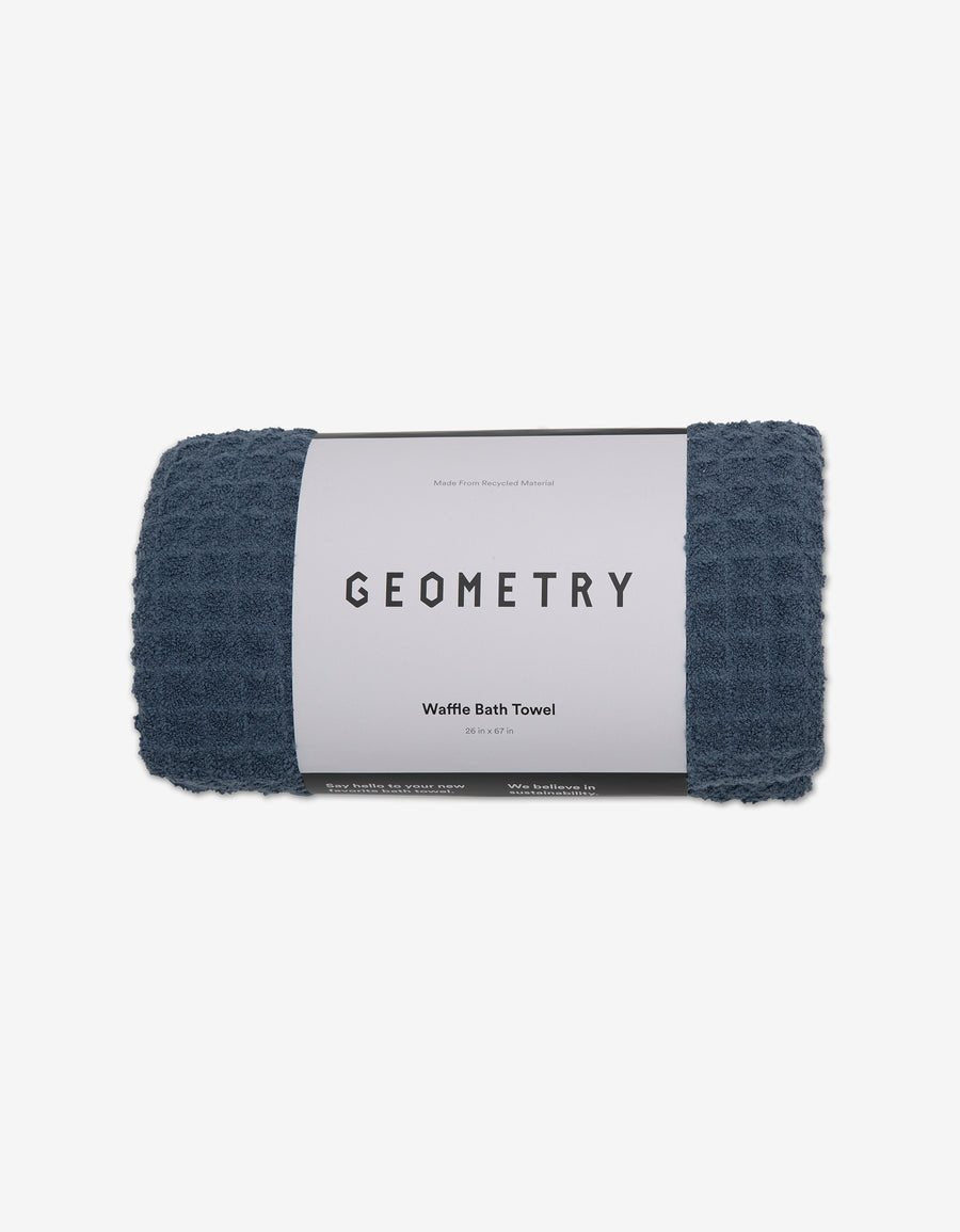 Waffle Bath Towel-Midnight Blue — alternate view 4