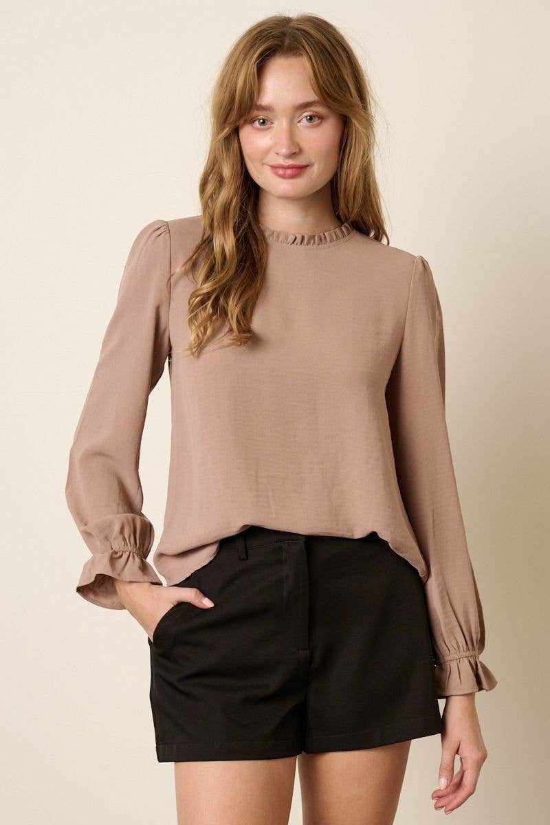 Ruffle Mock Neck Top — alternate view 6