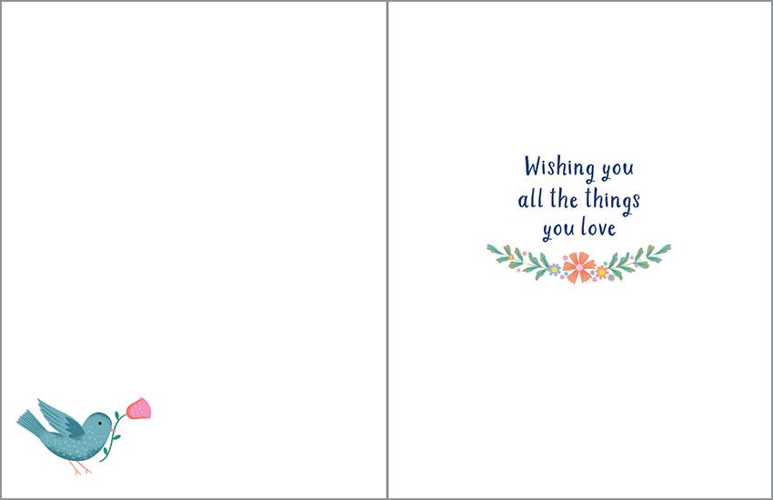 Birthday Greeting Card - Books & Bird — alternate view 2