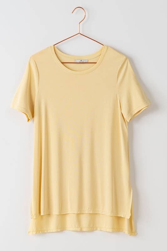 Modal Basic Crew Neck with Slit Side