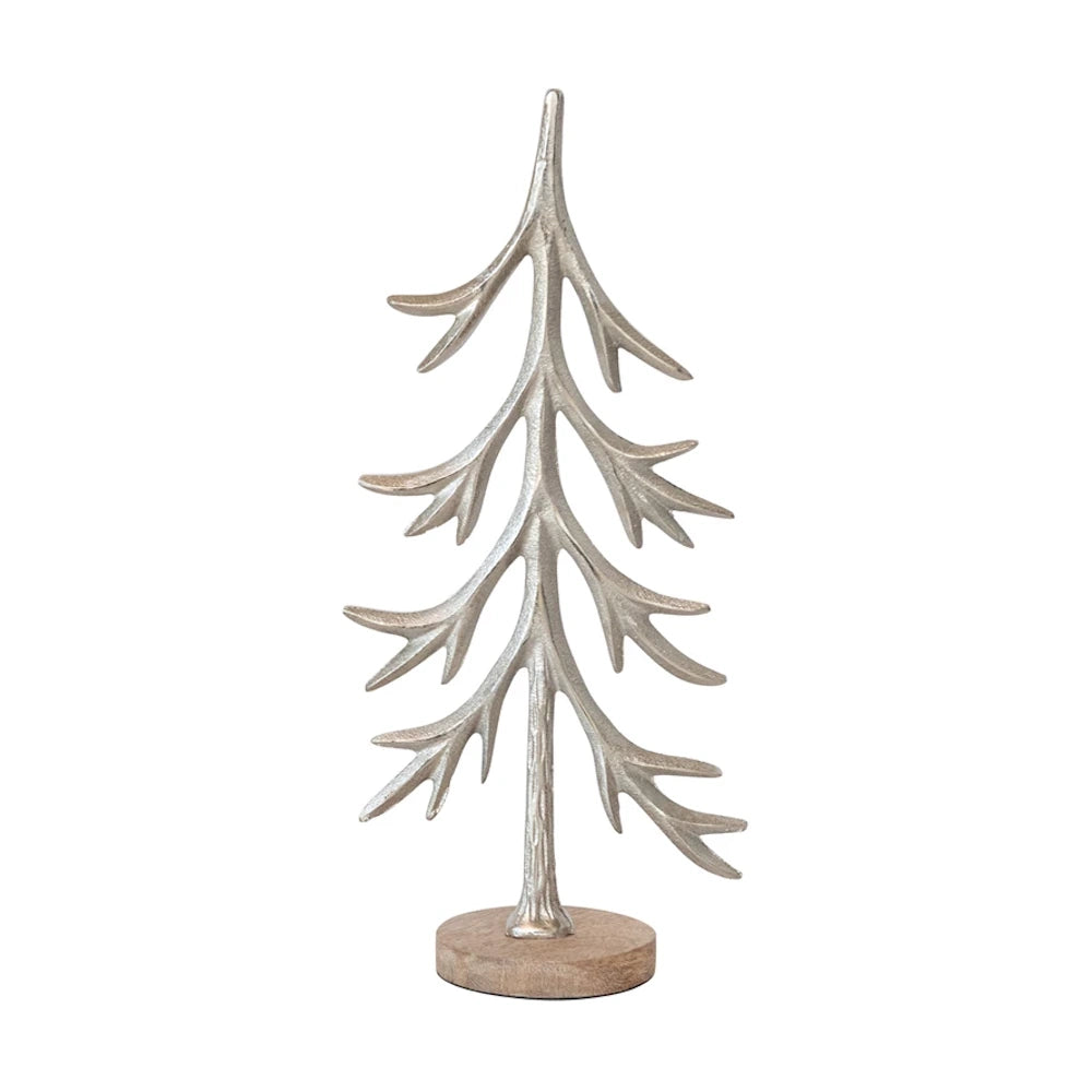 Cast Aluminum Tree with Mango Wood Base — alternate view 2