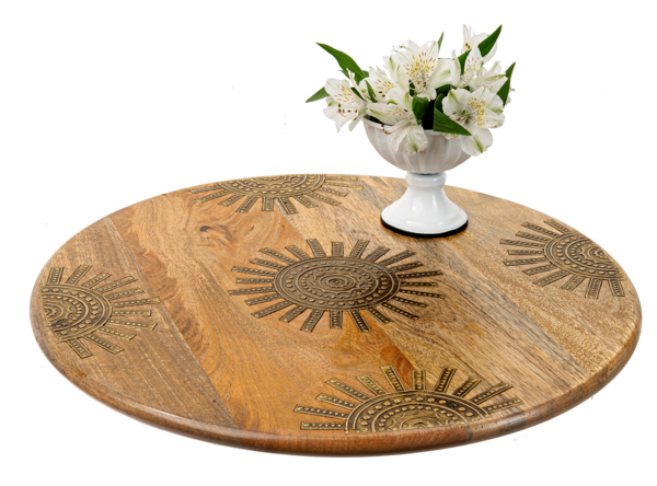 Brass Sun Inlay Lazy Susan — alternate view 2