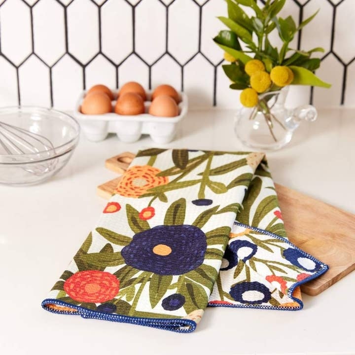 Harvest Sunshine Blu Kitchen Tea Towel