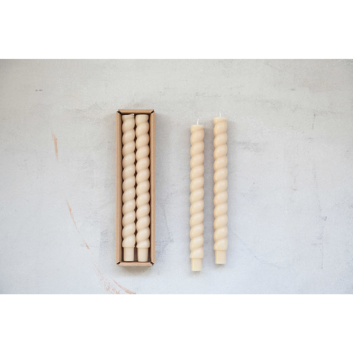 Unscented Twisted Taper Candles in Box, Set of 2 — alternate view 2