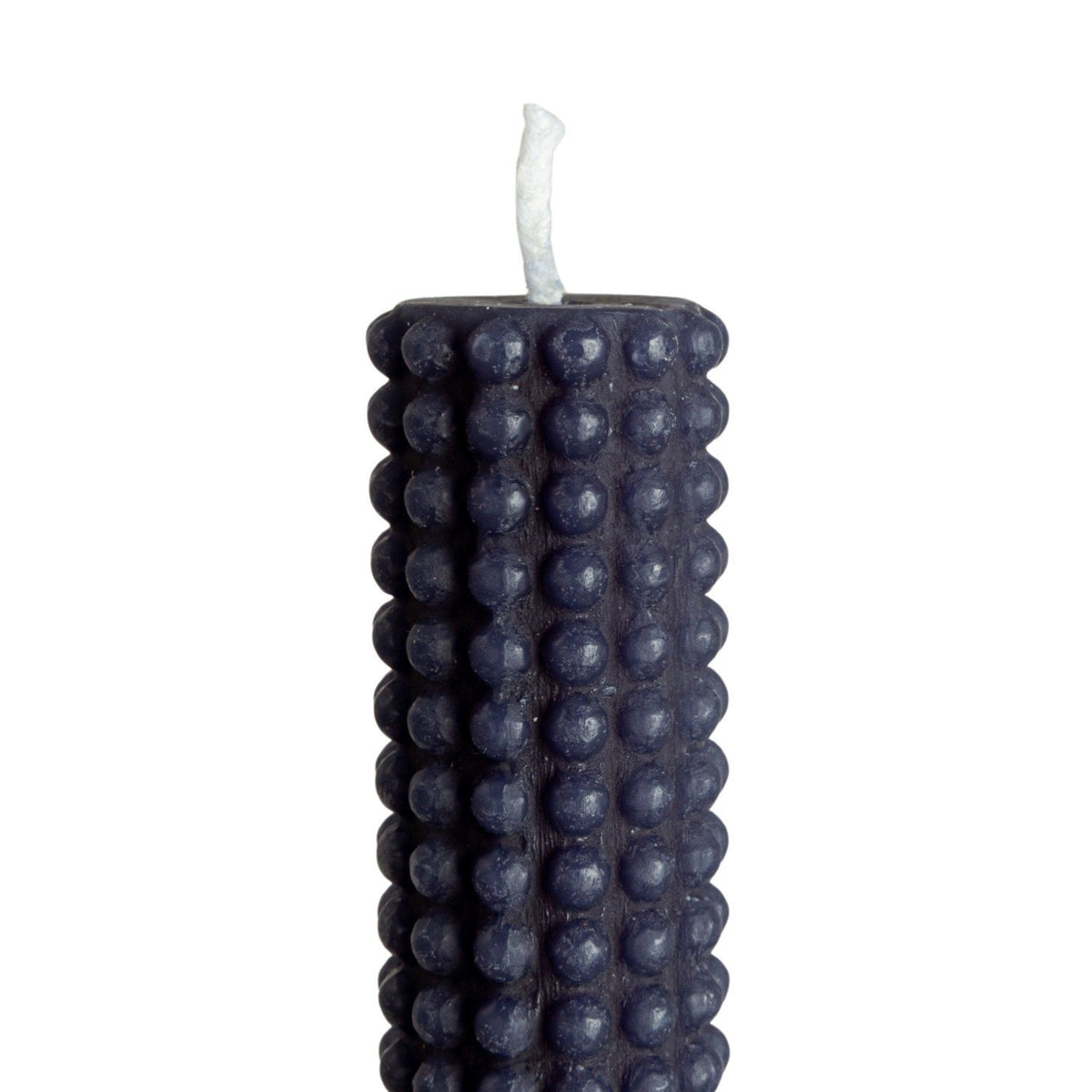 Unscented Hobnail Taper Candles, Navy, Set of 2 — alternate view 3