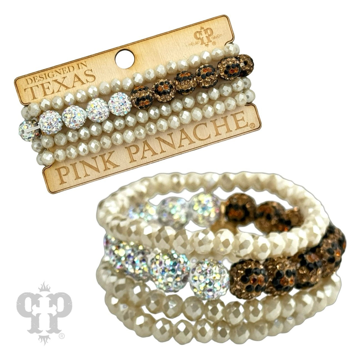 Mixed Bead Bracelet Set - White