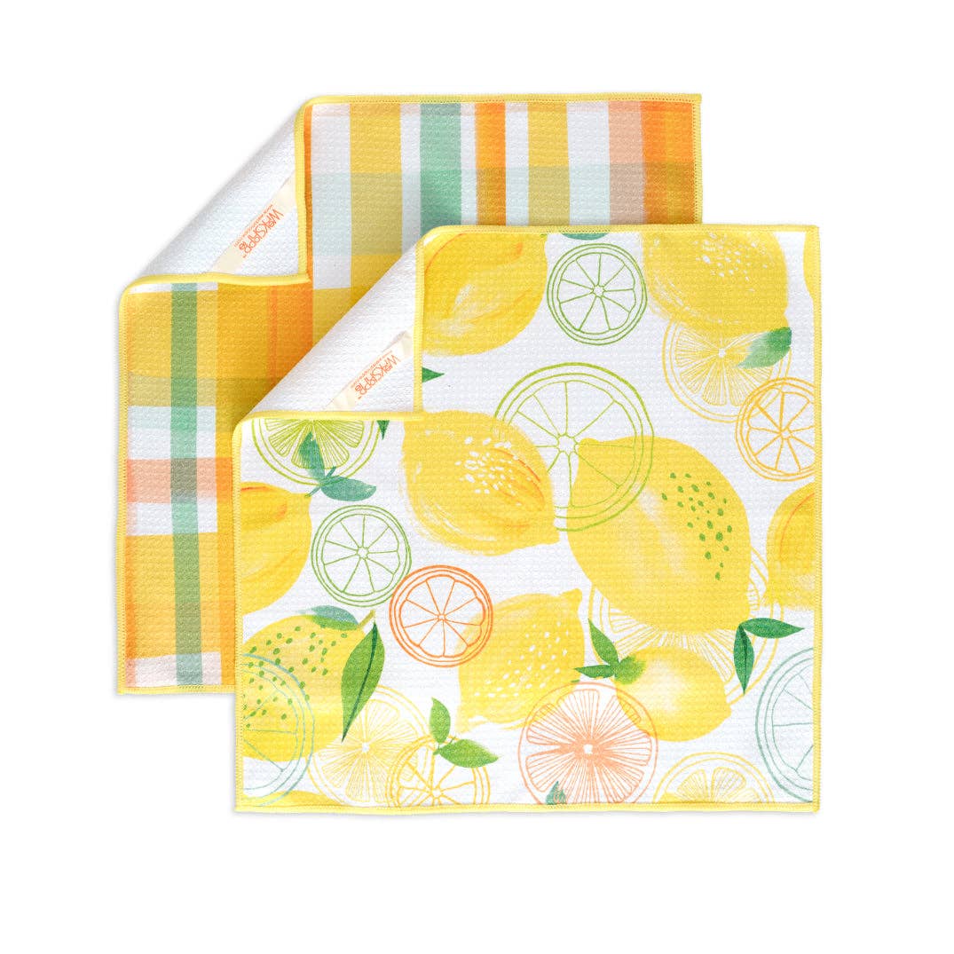Lemon Plaid Microfiber Towel Set — alternate view 8